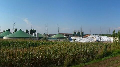 Gärbehälter einer Biogasanlage Gärbehälter einer Biogasanlage