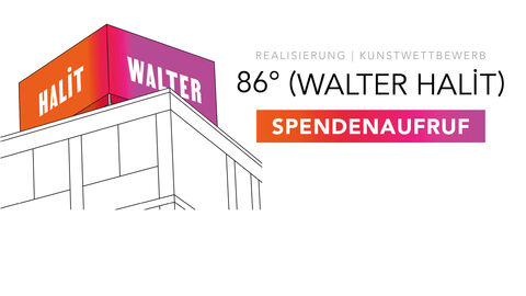 Skizze des RP-Gebäudes mit dem angedachten Kunstwerk.