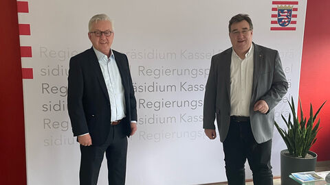 Hauptgeschäftsführer Jürgen Kümpel, Unternehmerverband Nordhessen e. V. und Regierungspräsident Mark Weinmeister Hauptgeschäftsführer Jürgen Kümpel, Unternehmerverband Nordhessen e. V. und Regierungspräsident Mark Weinmeister