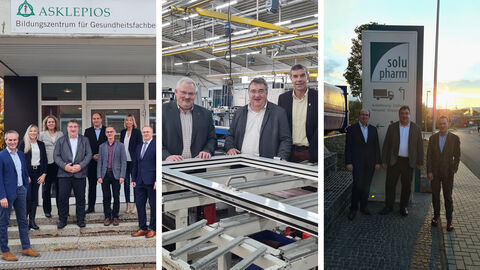 RP Weinmeister besichtigt Asklepios Bildungszentrum, Metallbau Hilzinger und Solupharm