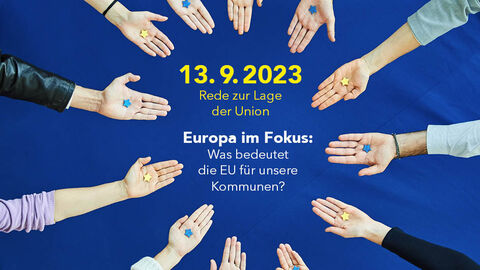 Hände die einen Stern halten - Symbol für Europa